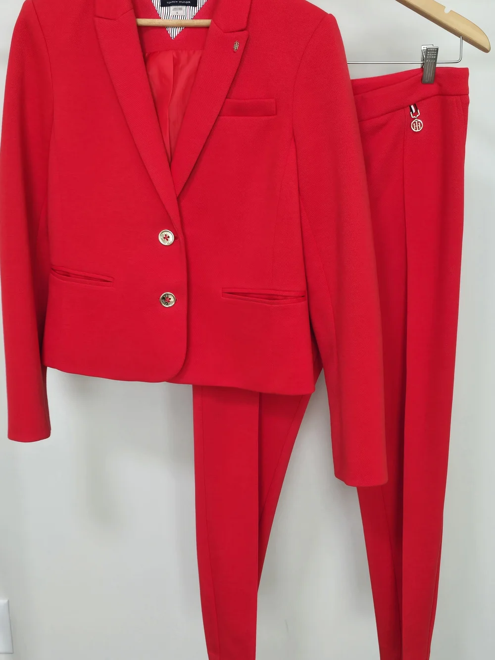 Tommy Hilfiger Bright Red Tailored Blazer & Slim Pants Set